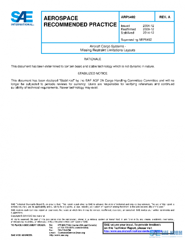 SAE ARP5492A PDF SAE ARP5492A PDF