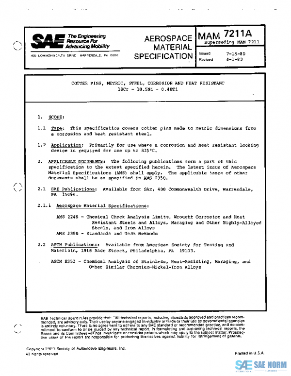 SAE MAM7211A PDF SAE MAM7211A PDF