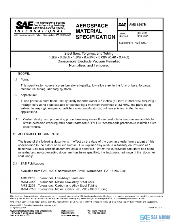 SAE AMS6257B PDF SAE AMS6257B PDF