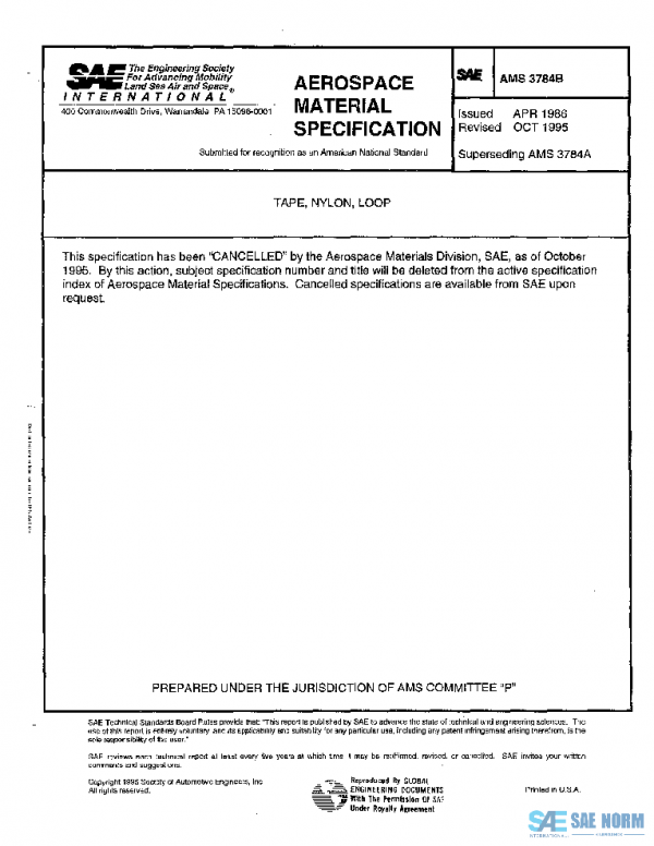 SAE AMS3784B PDF SAE AMS3784B PDF