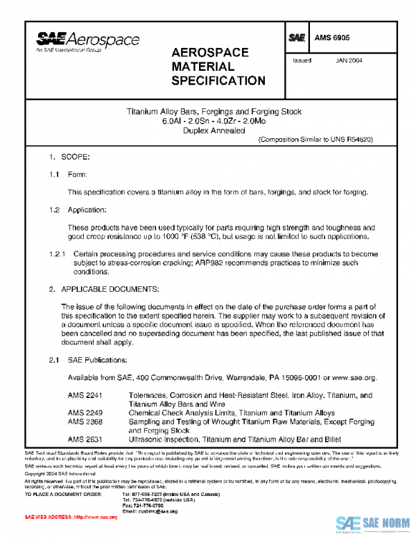 SAE AMS6905 PDF SAE AMS6905 PDF