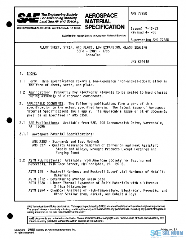 SAE AMS7728E PDF SAE AMS7728E PDF