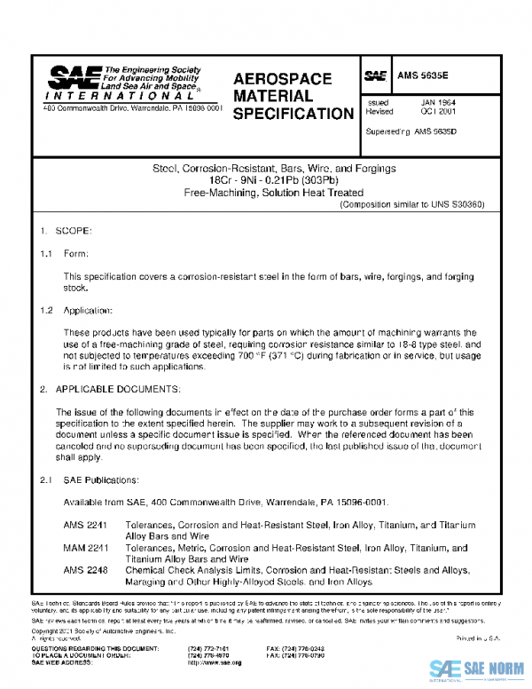 SAE AMS5635E PDF