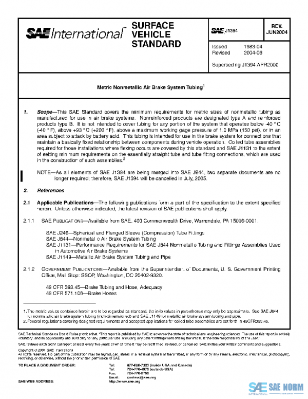 SAE J1394_200406 PDF SAE J1394_200406 PDF