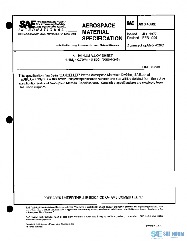 SAE AMS4058E PDF