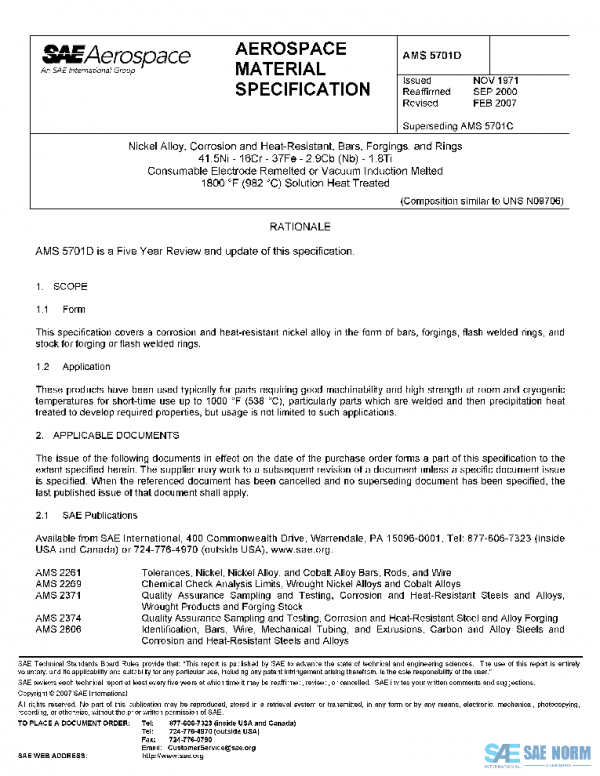 SAE AMS5701D PDF