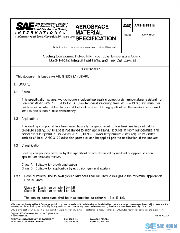 SAE AMSS83318 PDF SAE AMSS83318 PDF