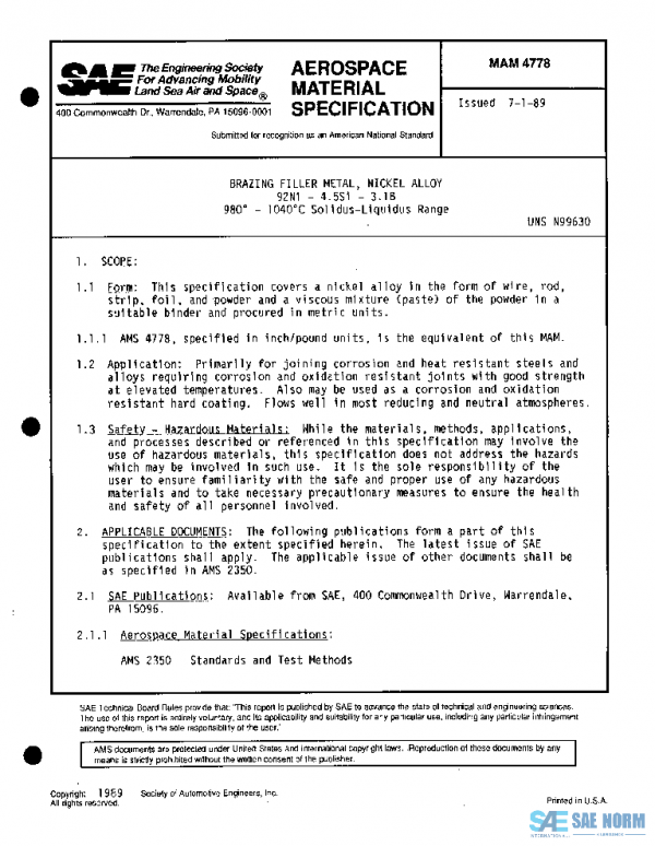 SAE MAM4778 PDF