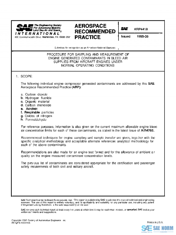 SAE ARP4418 PDF