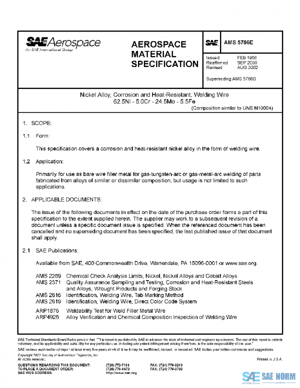 SAE AMS5786E PDF SAE AMS5786E PDF