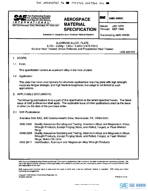 SAE AMS4090C PDF SAE AMS4090C PDF