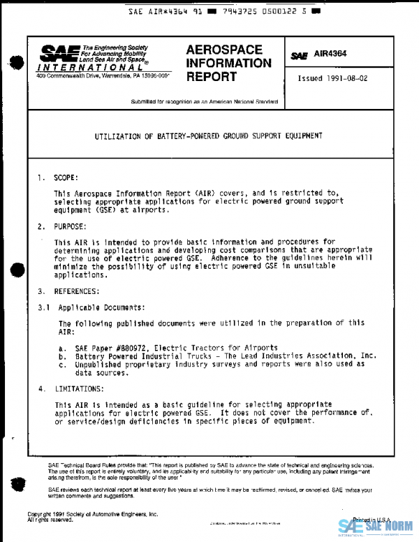 SAE AIR4364 PDF SAE AIR4364 PDF