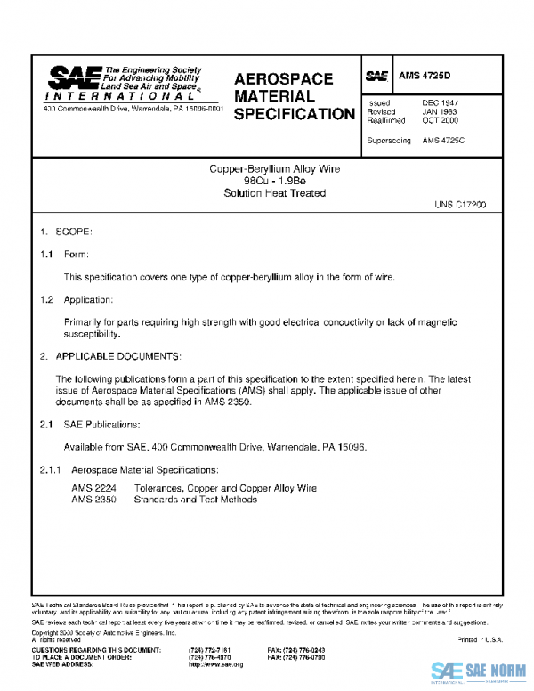 SAE AMS4725D PDF