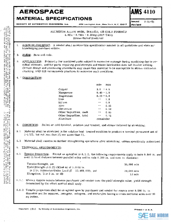 SAE AMS4110 PDF SAE AMS4110 PDF