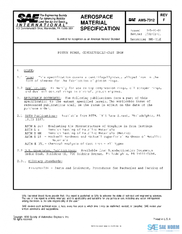 SAE AMS7312F PDF SAE AMS7312F PDF
