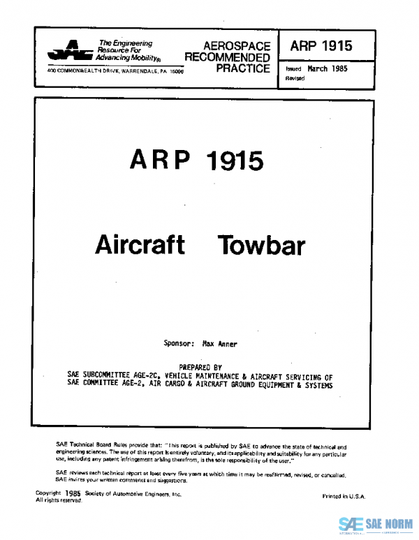 SAE ARP1915 PDF SAE ARP1915 PDF