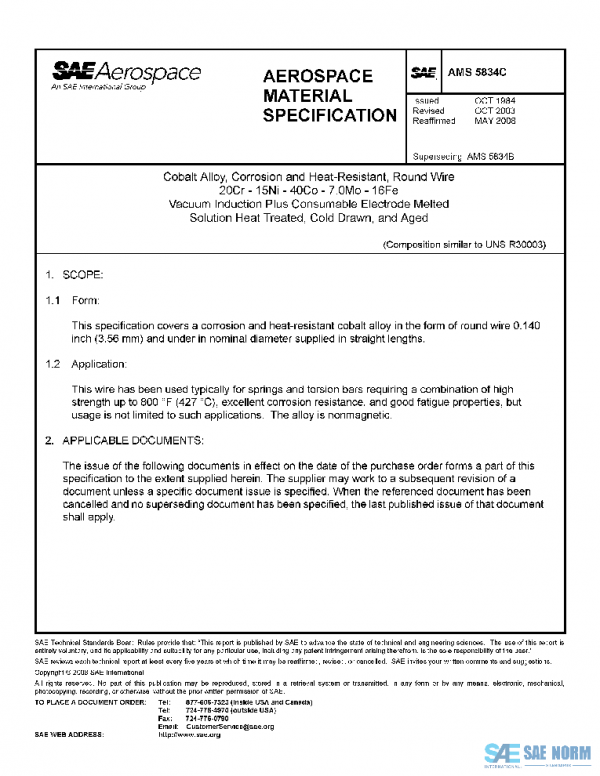 SAE AMS5834C PDF SAE AMS5834C PDF