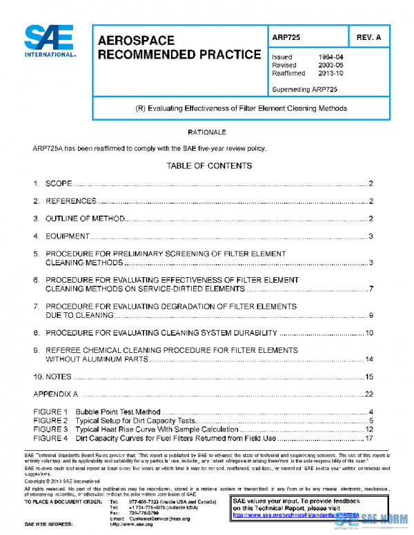 SAE ARP725A PDF SAE ARP725A PDF