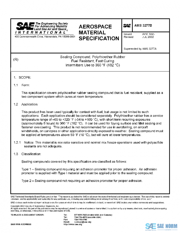 SAE AMS3277B PDF SAE AMS3277B PDF