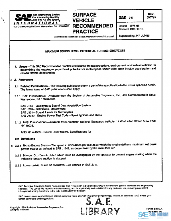 SAE J47_199310 PDF SAE J47_199310 PDF