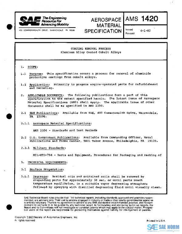 SAE AMS1420 PDF