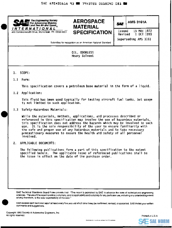 SAE AMS3161A PDF