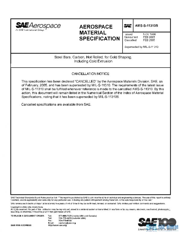 SAE AMSS11310B PDF SAE AMSS11310B PDF