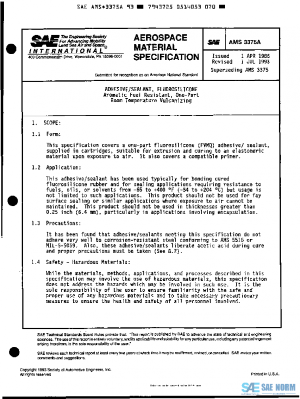 SAE AMS3375A PDF SAE AMS3375A PDF