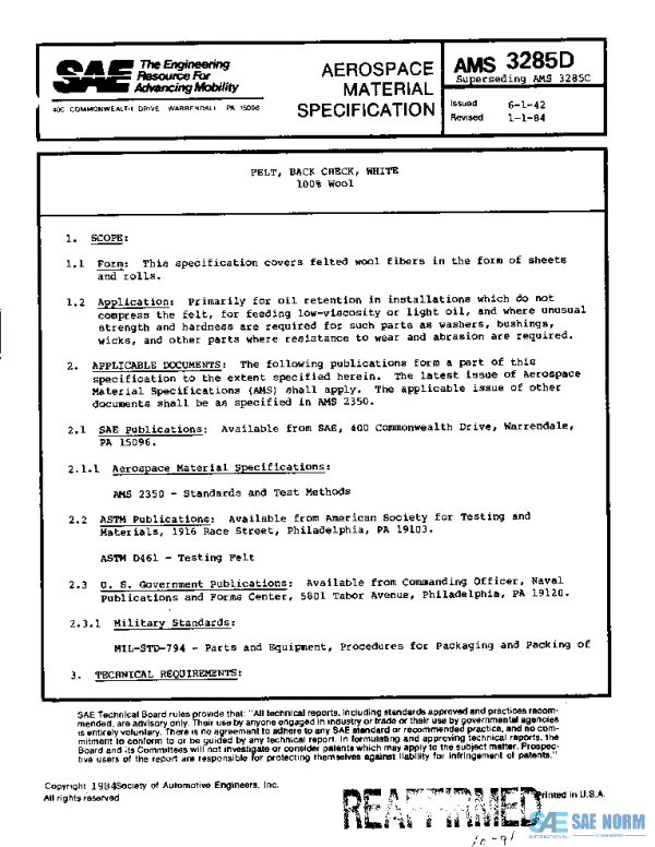 SAE AMS3285D PDF