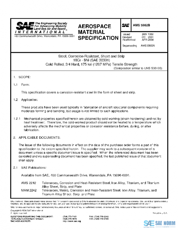 SAE AMS5902B PDF SAE AMS5902B PDF