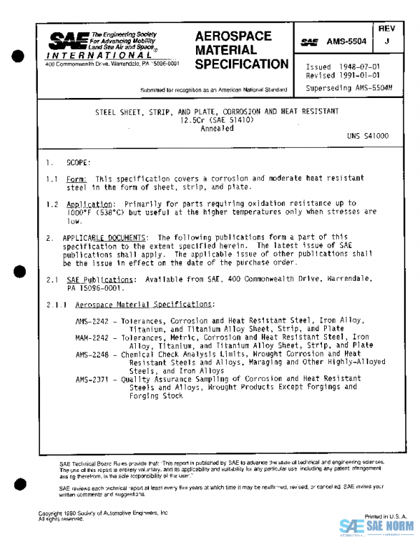 SAE AMS5504J PDF SAE AMS5504J PDF