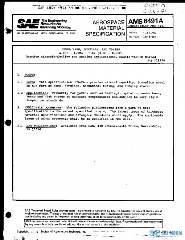 SAE AMS6491A PDF