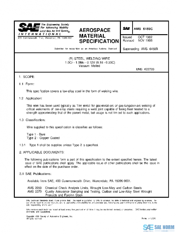 SAE AMS6459C PDF SAE AMS6459C PDF