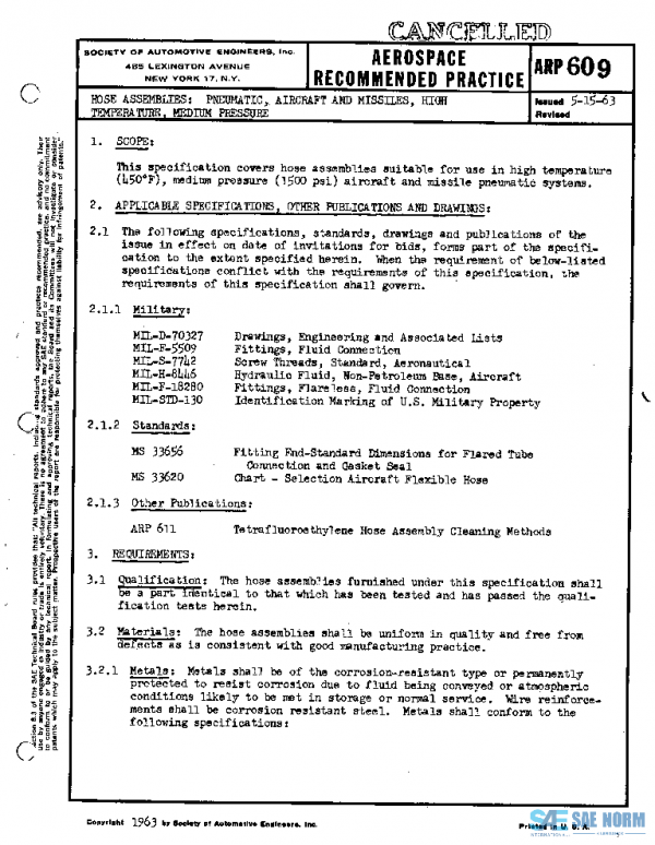 SAE ARP609 PDF SAE ARP609 PDF