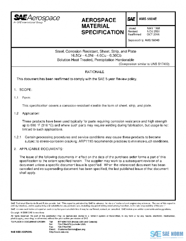 SAE AMS5604E PDF