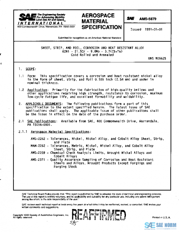 SAE AMS5879 PDF SAE AMS5879 PDF