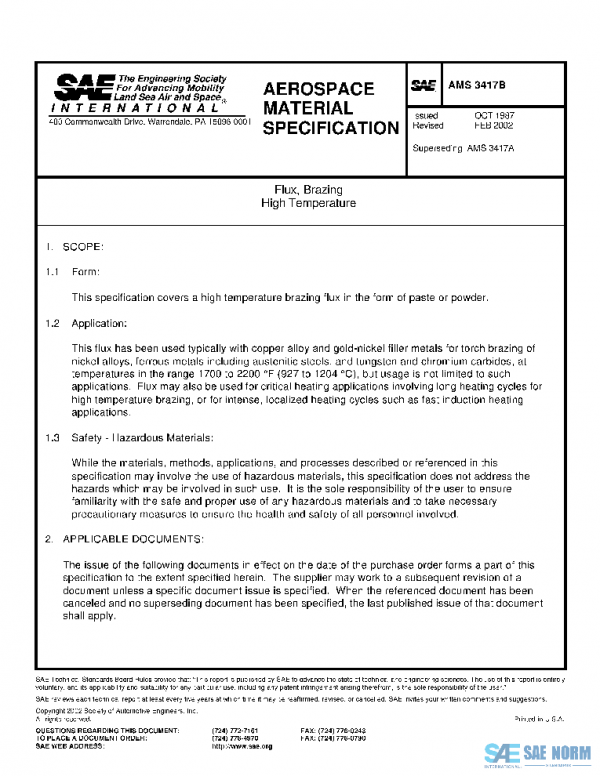 SAE AMS3417B PDF SAE AMS3417B PDF