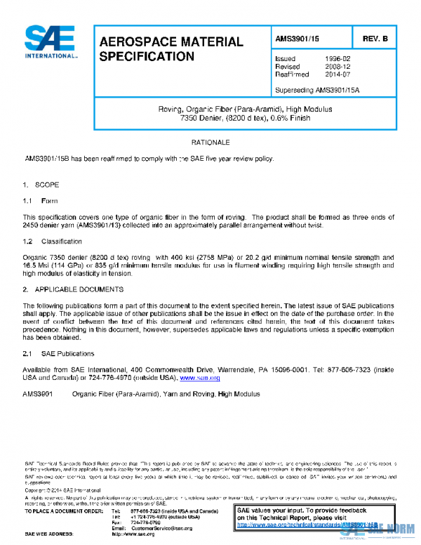SAE AMS3901/15B PDF SAE AMS3901/15B PDF