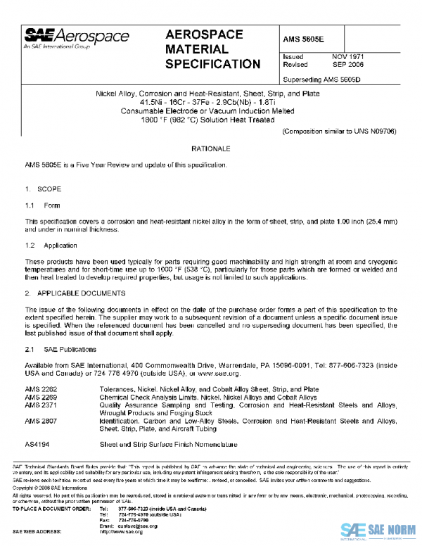 SAE AMS5605E PDF