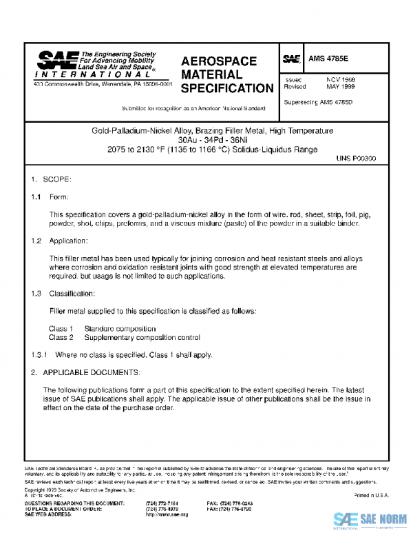 SAE AMS4785E PDF