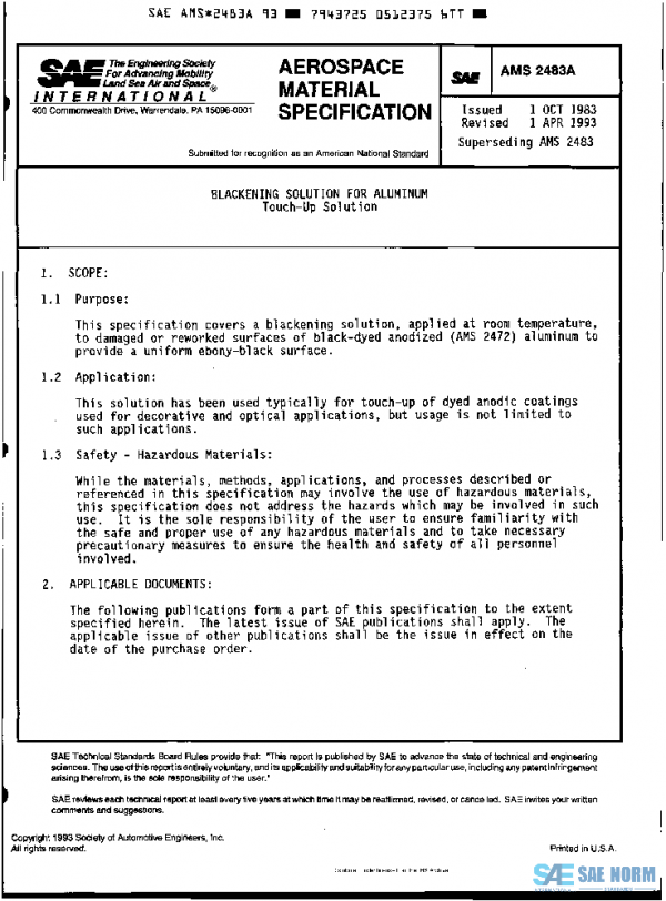 SAE AMS2483A PDF SAE AMS2483A PDF