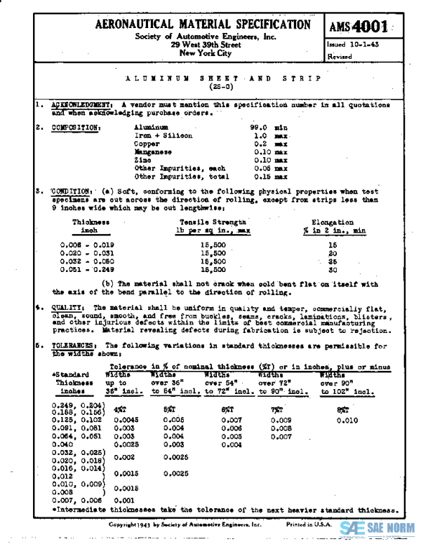 SAE AMS4001 PDF SAE AMS4001 PDF
