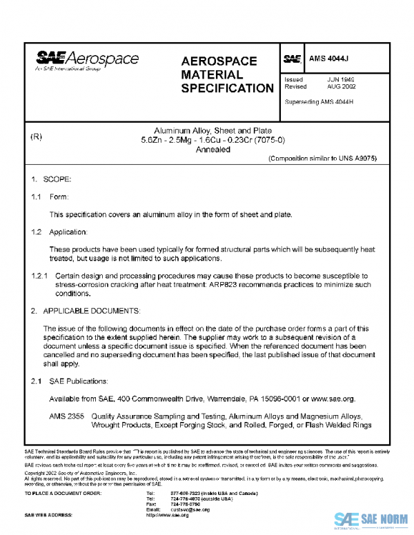 SAE AMS4044J PDF