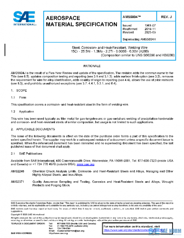SAE AMS5804J PDF SAE AMS5804J PDF