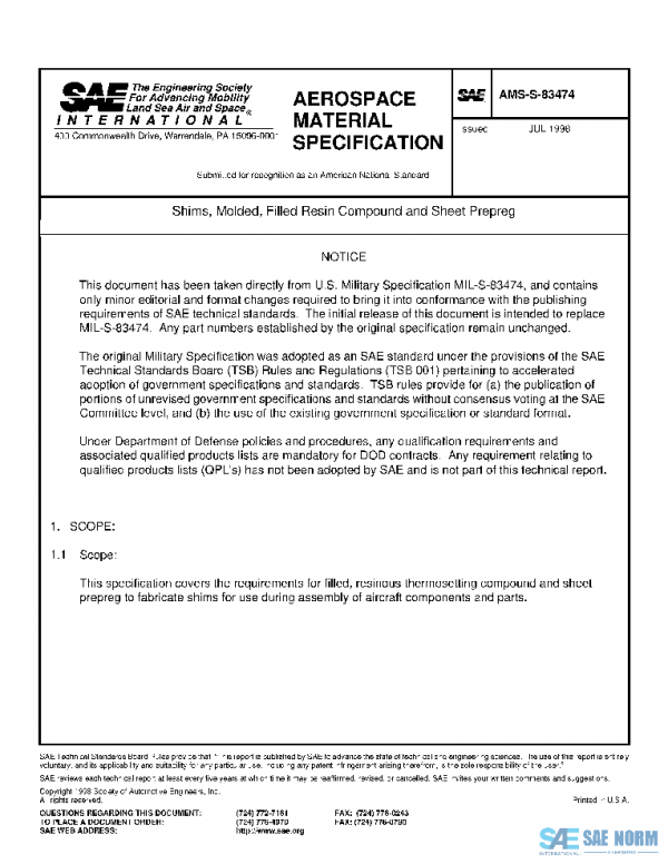 SAE AMSS83474 PDF SAE AMSS83474 PDF
