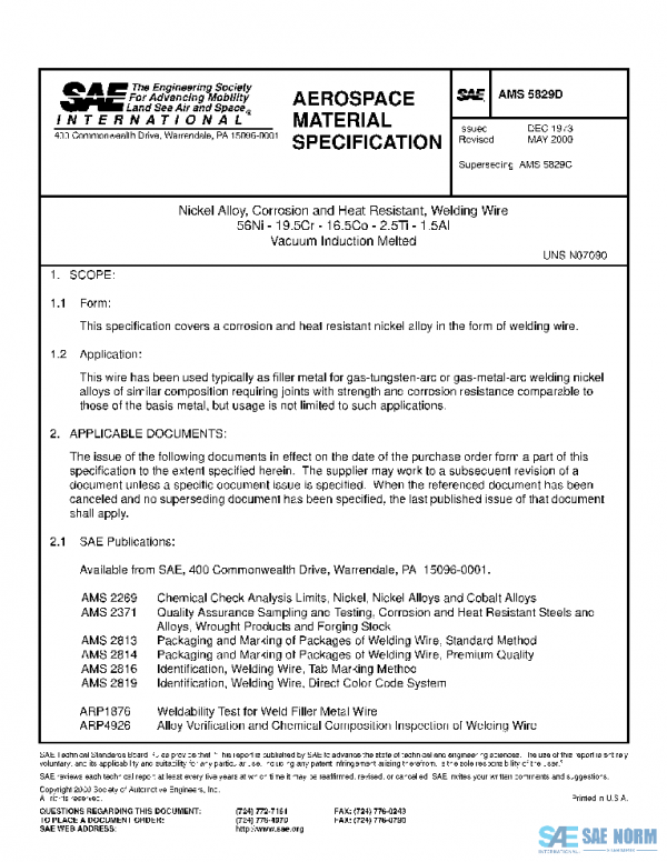 SAE AMS5829D PDF