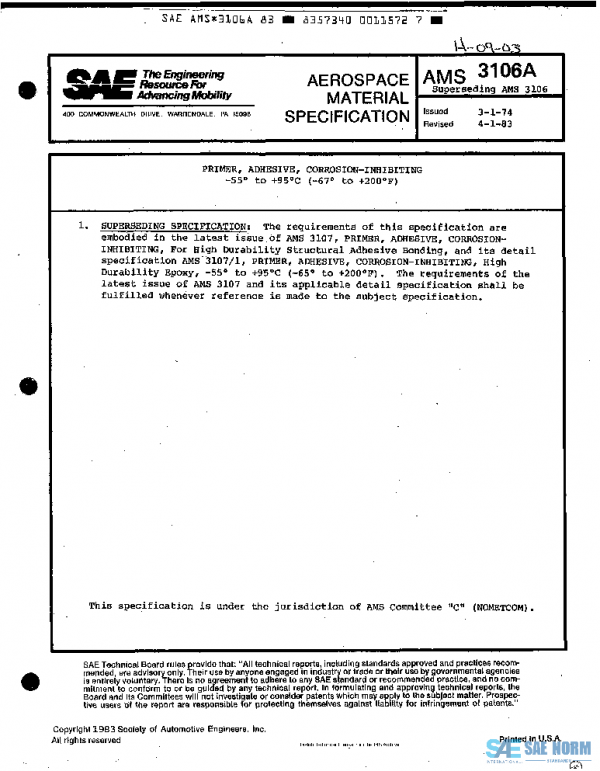 SAE AMS3106A PDF SAE AMS3106A PDF