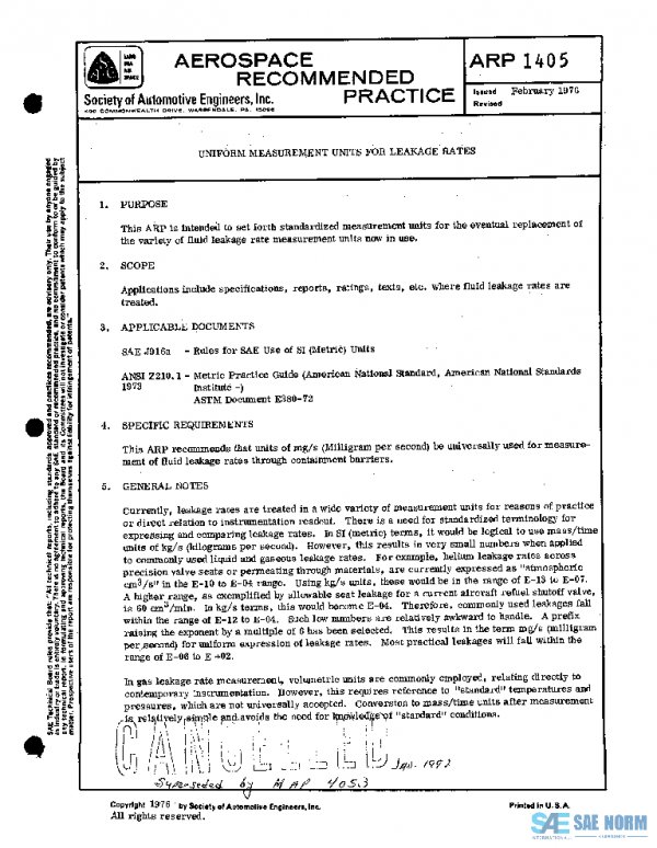 SAE ARP1405 PDF