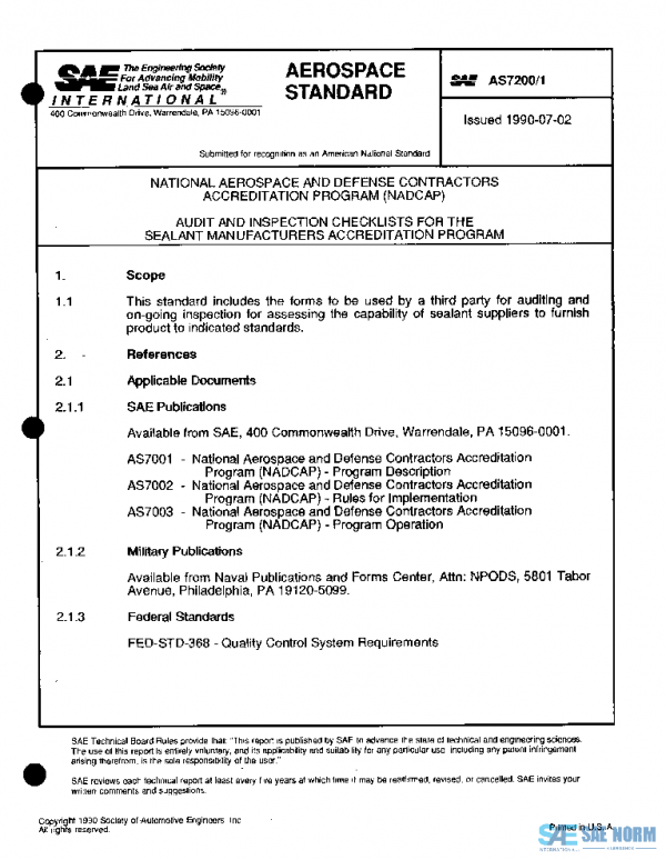 SAE AS7200/1 PDF