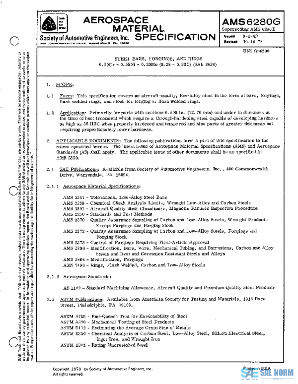 SAE AMS6280G PDF SAE AMS6280G PDF